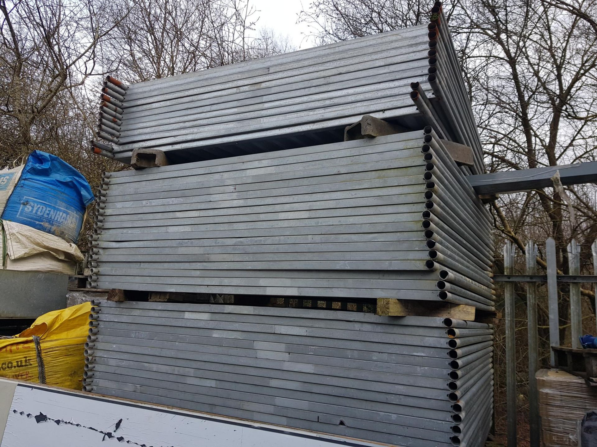 77 x Steel Hoarding Temporary Site Fencing Panels Galvanised (size: approx. 2.1m x 2.0m high) No - Image 2 of 3