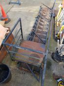 Steel Cabin Staircase, 14 Tread with landing, handrail and supports. Located: Modulek Limited,