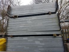 77 x Steel Hoarding Temporary Site Fencing Panels Galvanised (size: approx. 2.1m x 2.0m high) No