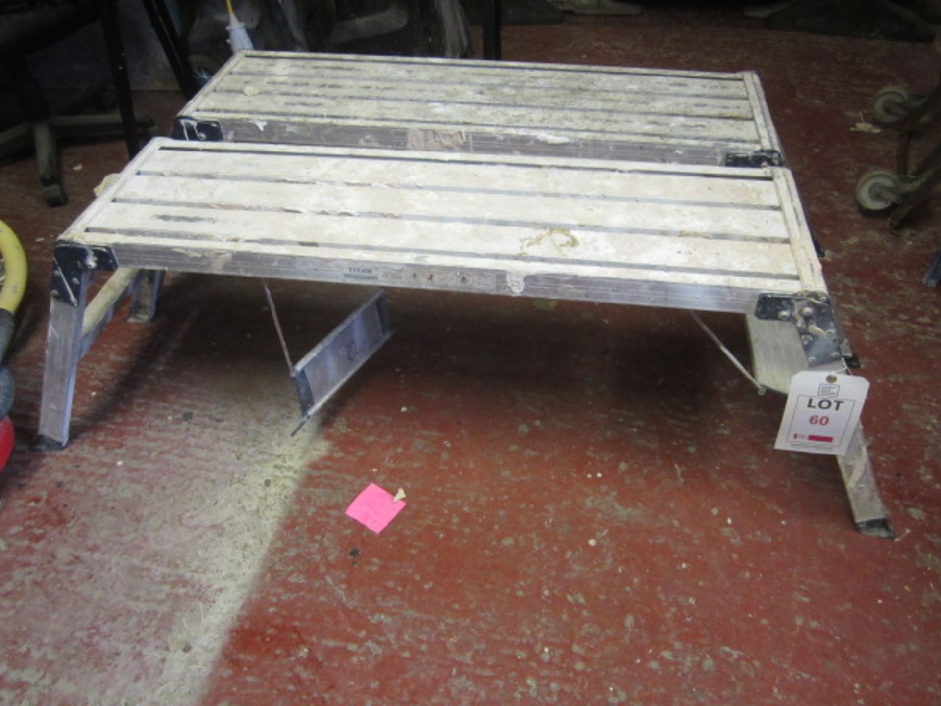 2 x hop up aluminium work platforms. Located: AC Interiors, Unit A1, Deseronto Trading Estate, St