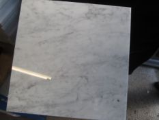 Marble Carrara floor/wall tiles, 305mm x 305mm x 10mm, 10 per pack x approx. 83 packs. Located: AC