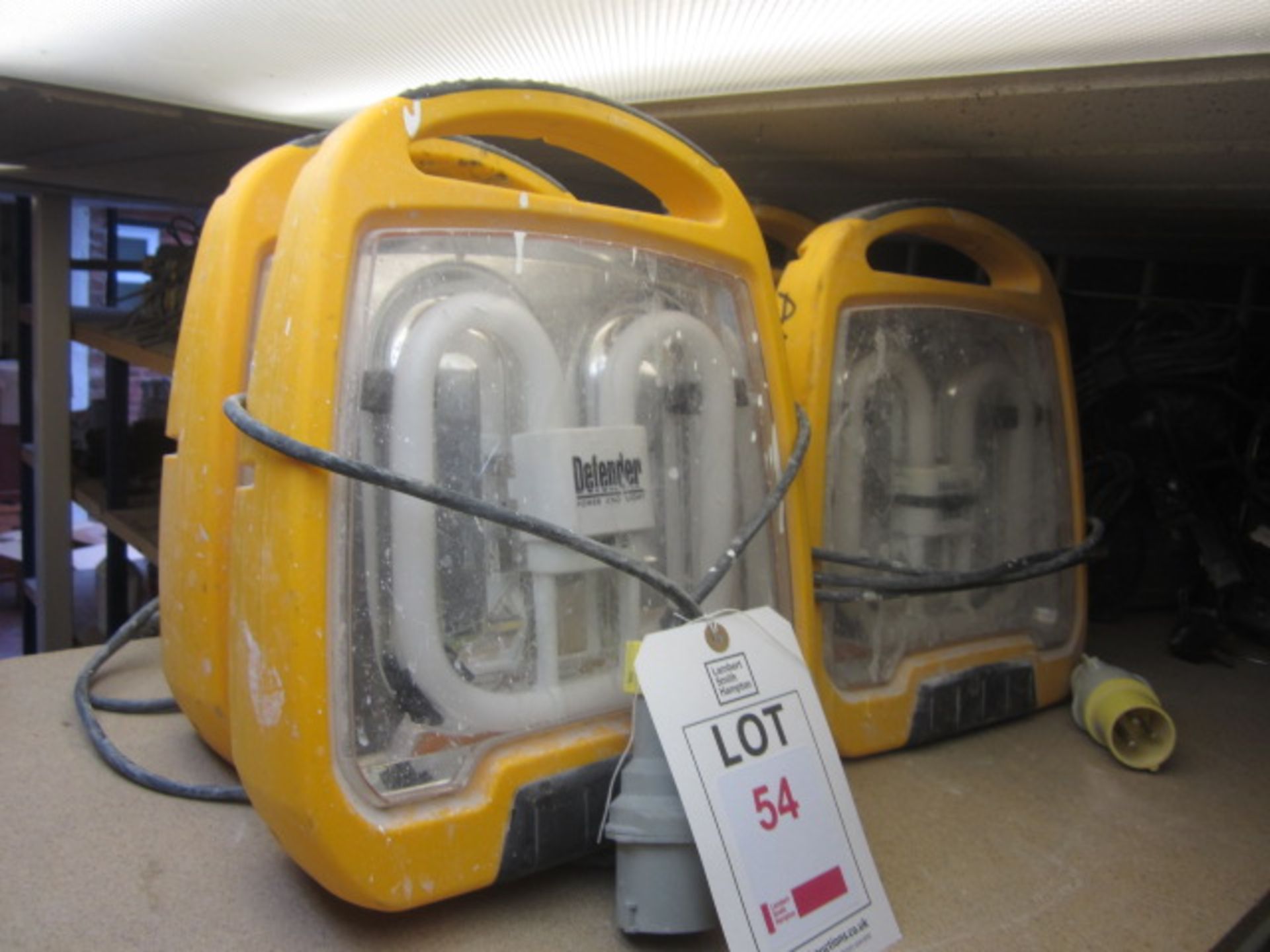 4 x Defender floor lights, 110v. Located: AC Interiors, Unit A1, Deseronto Trading Estate, St Mary's