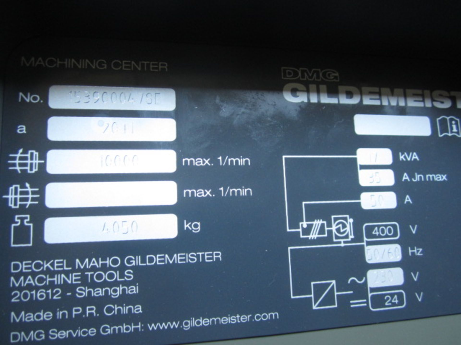 DMG Gildemeister DMC 1035 V Eco CNC vertical machining centre, serial no: 15390004/BE (2011), - Image 6 of 13