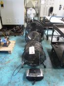 Four various industrial fans