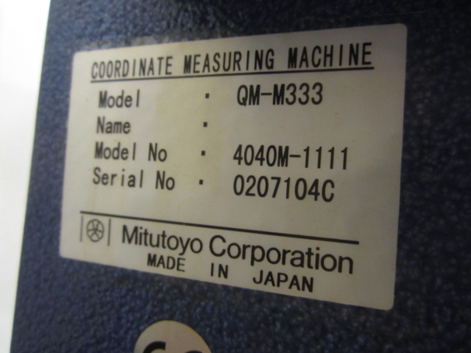 Mitutoyo QM-Measure 333, serial no: 0207104C, model 4040M-1111, with Renishaw MH20 probe and - Image 4 of 4