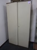 Bisley 2 door storage cabinet, and two steel 4-drawer filing cabinets