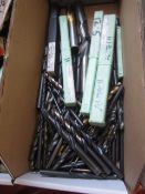 Box and contents to include assorted HSS drill bits