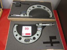 Two digital Mitutoyo micrometers (4-5" and 5-6")