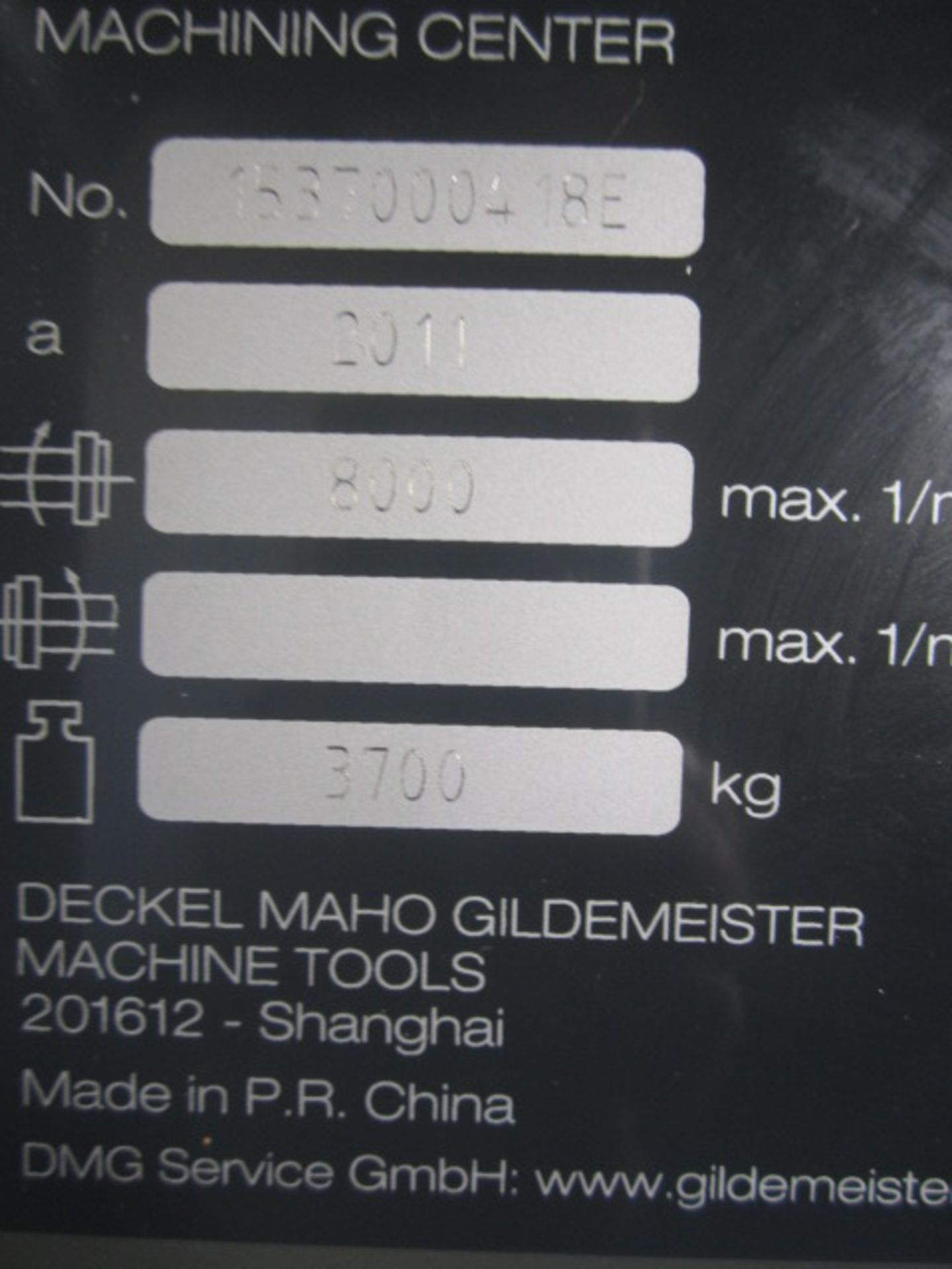 DMG Gildemeister DMC 635V Eco vertical machining centre, serial no: 1537000418E (2011), Siemens - Image 9 of 12