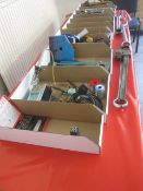 Eleven boxes and contents to include assorted hand tools, air tools, soldering iron, etc.