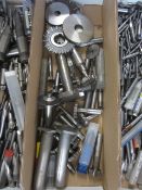 Box of assorted HSS tooling to include various cutters etc.