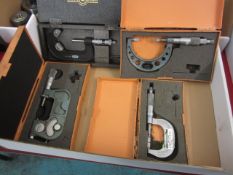 Two assorted blade micrometers, 3 point micrometer and comparitor micrometer