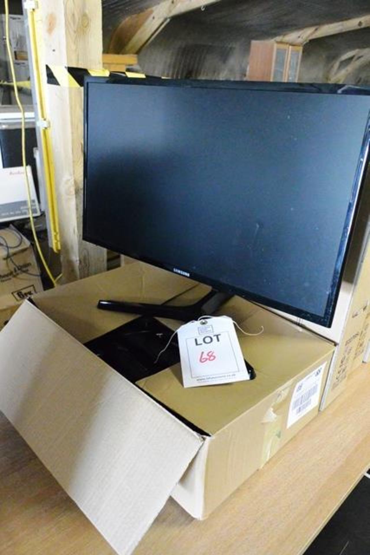 Samsung LCD monitor and assorted keyboards