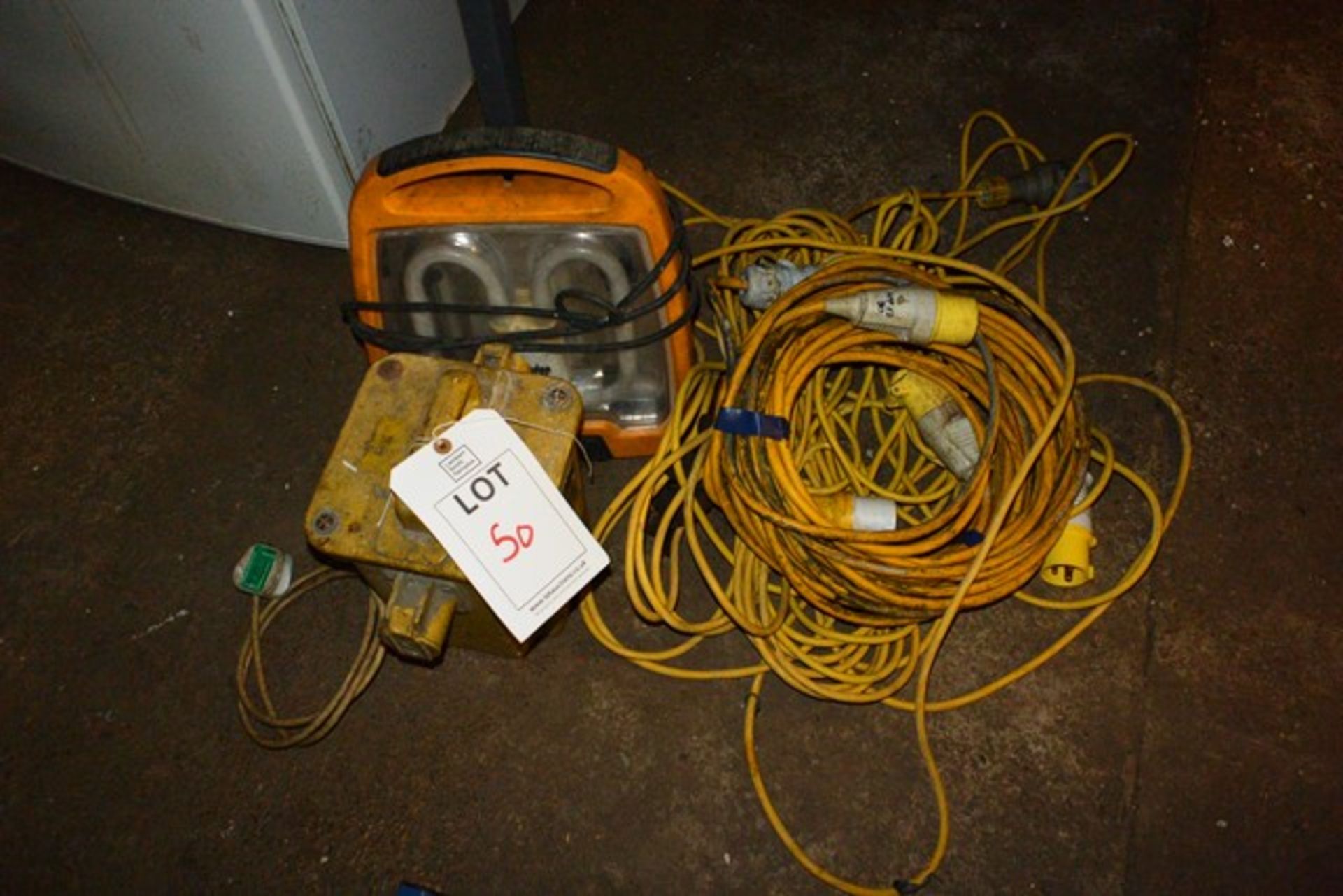 110v site transformer, 110v site light and various 110v extension leads