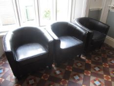 3 x leatherette bucket chairs. Located at main school
