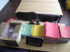 Quantity of assorted school exercise books, digital clock etc. Located at 6th form premisesPlease