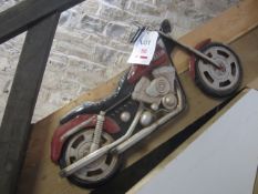 Tin plate wall mounted motorcycle plaque. Located at main schoolPlease note: This lot, for VAT