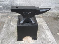 Blacksmith anvil and stand. Located at 6th form premisesPlease note: This lot, for VAT purposes,