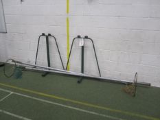 2 x net ball hoops and stands. Located at main schoolPlease note: This lot, for VAT purposes, is