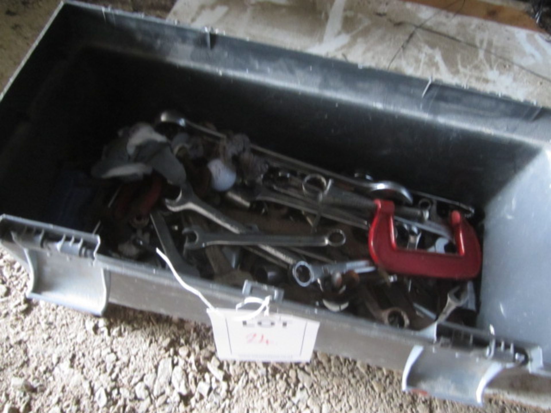 TUM trolley jack, assorted spanners, grease gun. Located at main schoolPlease note: This lot, for - Image 2 of 3