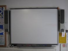 Smart Tech wall mounted smart board, 2 x speakers, NEC M230X HDMI ceiling mounted projector. Located