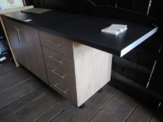 Freestanding kitchen unit with double door storage, 4 x drawers, melamine worktop, approx. size