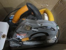 Evolution Rage circular saw, 240v. Located at main schoolPlease note: This lot, for VAT purposes, is