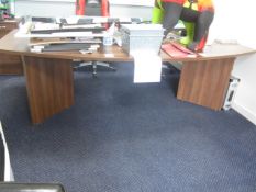 Darkwood effect table, approx. size 1.4m x 1.3m. Located at main schoolPlease note: This lot, for