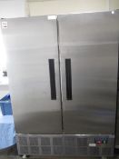 Polar Refrigeration mobile stainless steel commercial double door freezer, approx. size: 1330mm x