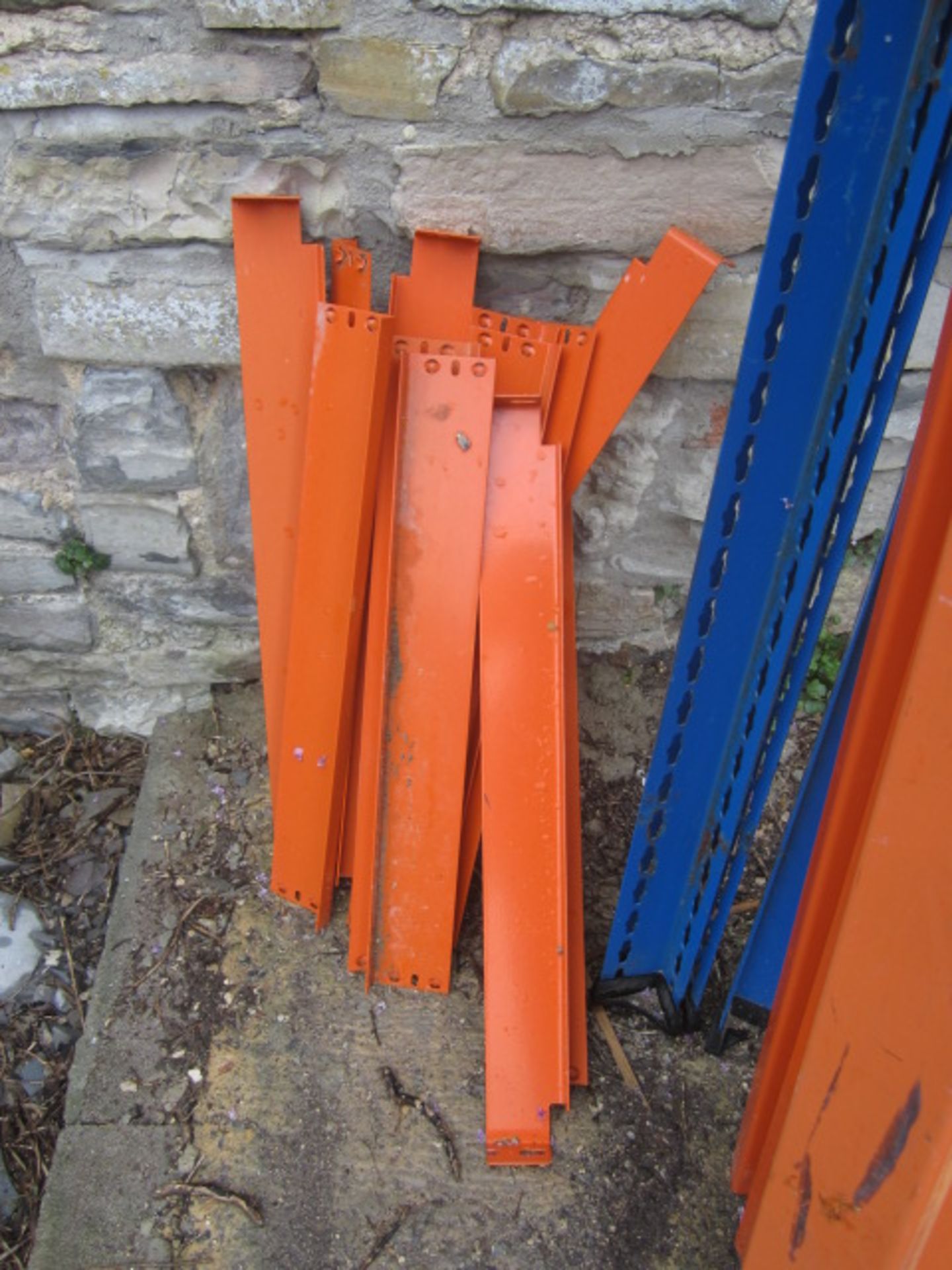 Assorted dismantled racking including 4 x uprights, 8 x cross beams, 12 x shelf beams. Located at - Image 2 of 2