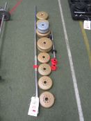 Various weight bars and weights. Located at main schoolPlease note: This lot, for VAT purposes, is