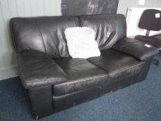 Leatherette 2 and 3 seat sofas. Located at 6th form premisesPlease note: This lot, for VAT purposes,