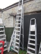 Aluminium step ladder, 12 tread. Located at main schoolPlease note: This lot, for VAT purposes, is