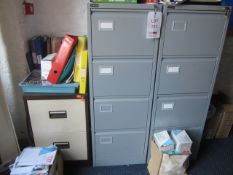 2 x metal 4 drawer and 1 x 2 drawer filing cabinets. Located at main schoolPlease note: This lot,