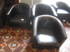 3 x leatherette bucket chairs. Located at main school