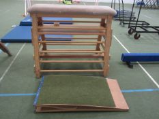 Gymnastic 2 section horse and spring board. Located at main schoolPlease note: This lot, for VAT