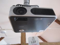 Toshiba TLP-X2000 ceiling mounted projector with wall mounted pull down projector screen. Located at