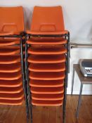 10 x plastic stacking chairs. Located at main schoolPlease note: This lot, for VAT purposes, is sold