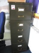 Metal 4 drawer filing cabinet. Located at Church FarmPlease note: This lot, for VAT purposes, is