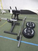 Weight bench, weight bars, 4 x 5kg and 2 x 10kg weights. Located at main schoolPlease note: This