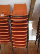 10 x plastic stacking chairs. Located at main schoolPlease note: This lot, for VAT purposes, is sold