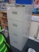 2 x metal 4 drawer filing cabinets. Located at Church FarmPlease note: This lot, for VAT purposes,