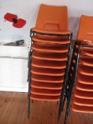 10 x plastic stacking chairs. Located at main schoolPlease note: This lot, for VAT purposes, is sold