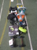 Assorted dumbells, AB roller, etc. Located at main schoolPlease note: This lot, for VAT purposes, is