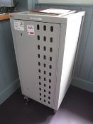 Loxit 6020 metal 11 shelf mobile laptop safe. Located at 6th form premisesPlease note: This lot, for