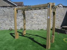 Timber frame monkey bars - concreted in will need to be cut at base. Located at main schoolPlease