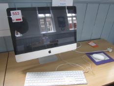 Apple Mac, keyboard, mouse. Located at 6th form premisesPlease note: This lot, for VAT purposes,