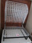 Metal frame bench top 10 section drying rack. Located at Church FarmPlease note: This lot, for VAT