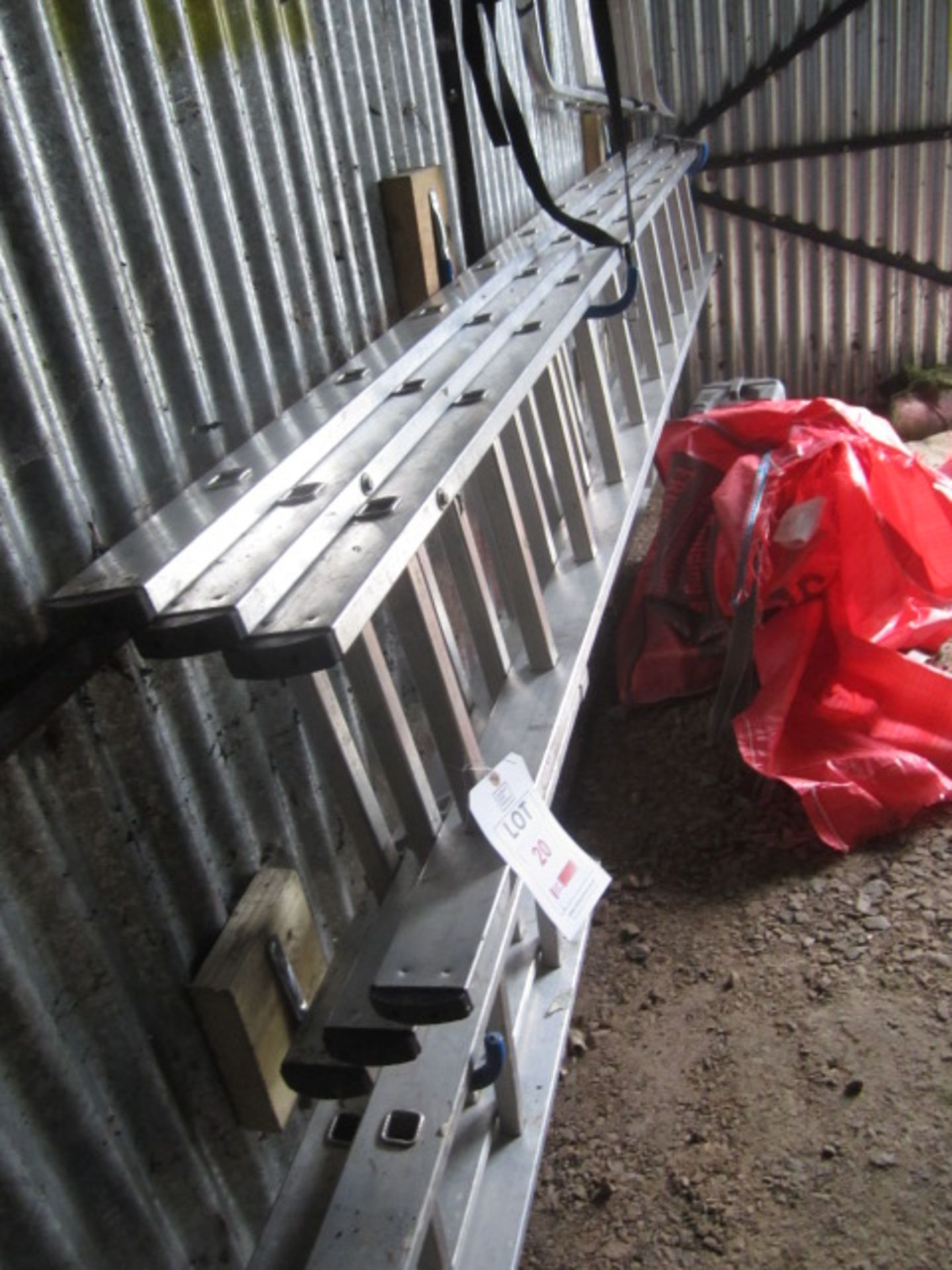 Aluminium triple extension ladder. Located at main schoolPlease note: This lot, for VAT purposes, is - Image 2 of 2