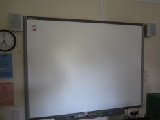 Smart Tech wall mounted smart board, 2 x speakers, NEC M230X HDMI ceiling mounted projector. Located